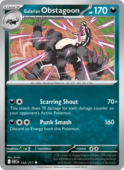 Galarian Obstagoon · Ascended Heroes 132