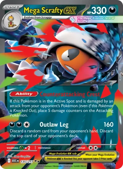 Mega Scrafty ex · Ascended Heroes 135