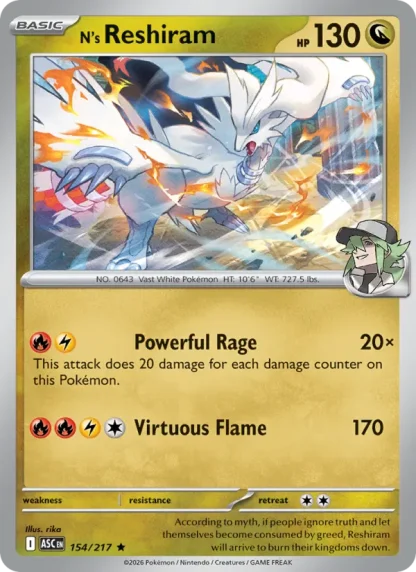 N's Reshiram · Ascended Heroes 154
