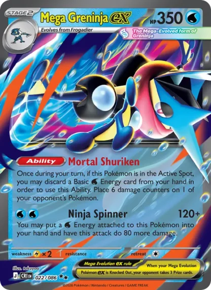 Mega Greninja ex · Chaos Rising 022