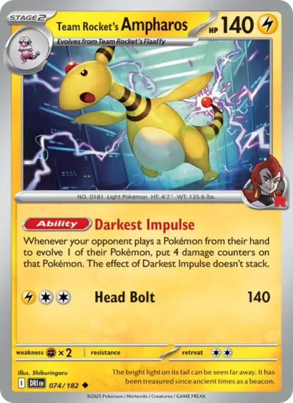 Team Rocket's Ampharos · Destined Rivals 074