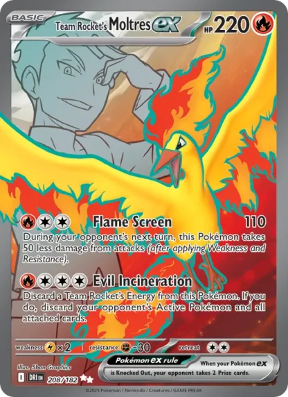 Team Rocket's Moltres ex · Destined Rivals 208