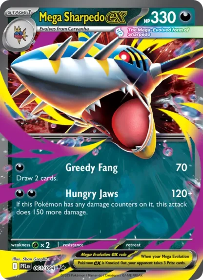 Mega Sharpedo ex · Phantasmal Flames 061