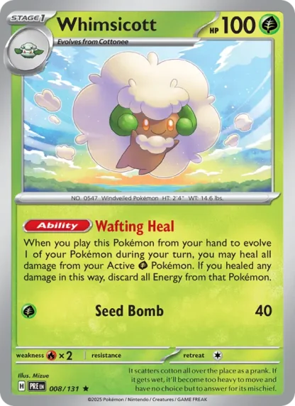 Whimsicott · Prismatic Evolutions 008