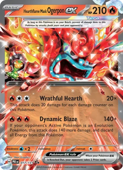 Hearthflame Mask Ogerpon ex · Prismatic Evolutions 017