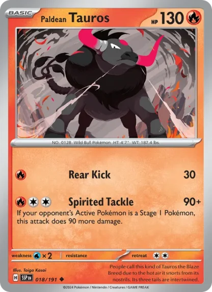 Paldean Tauros · Surging Sparks 018
