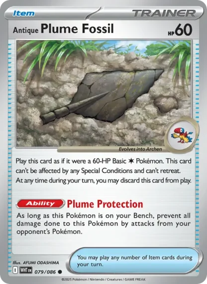 Antique Plume Fossil · White Flare 079